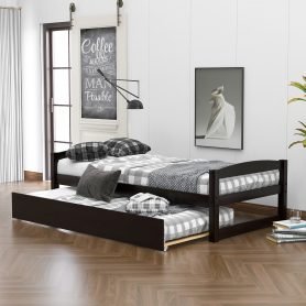 Wooden Daybed With Trundle, Twin Size