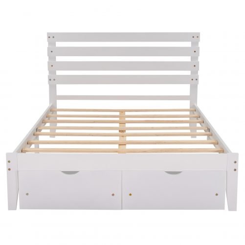 Full Size Platform Bed With Drawers