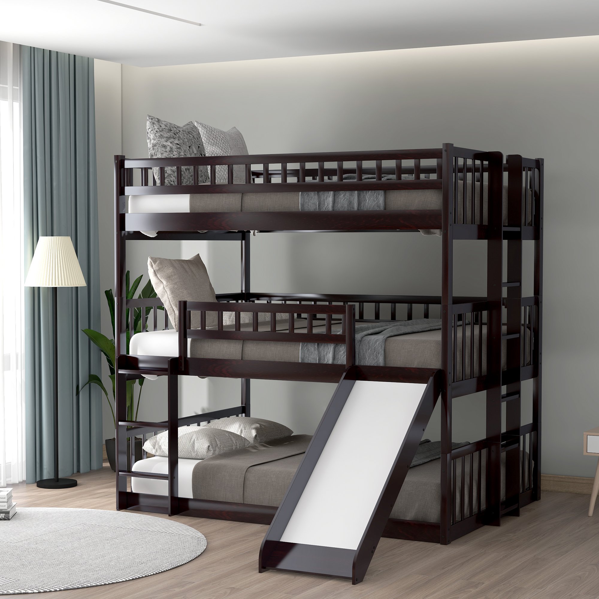 Full Over Triple Bunk, Triple Bunk Bed Pull Out