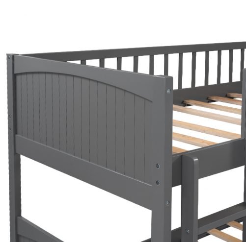 Twin Size Bunk Bed With A Loft Bed Attached, With Two Drawers