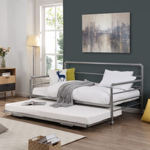 Twin Size Daybed With Adjustable Trundle