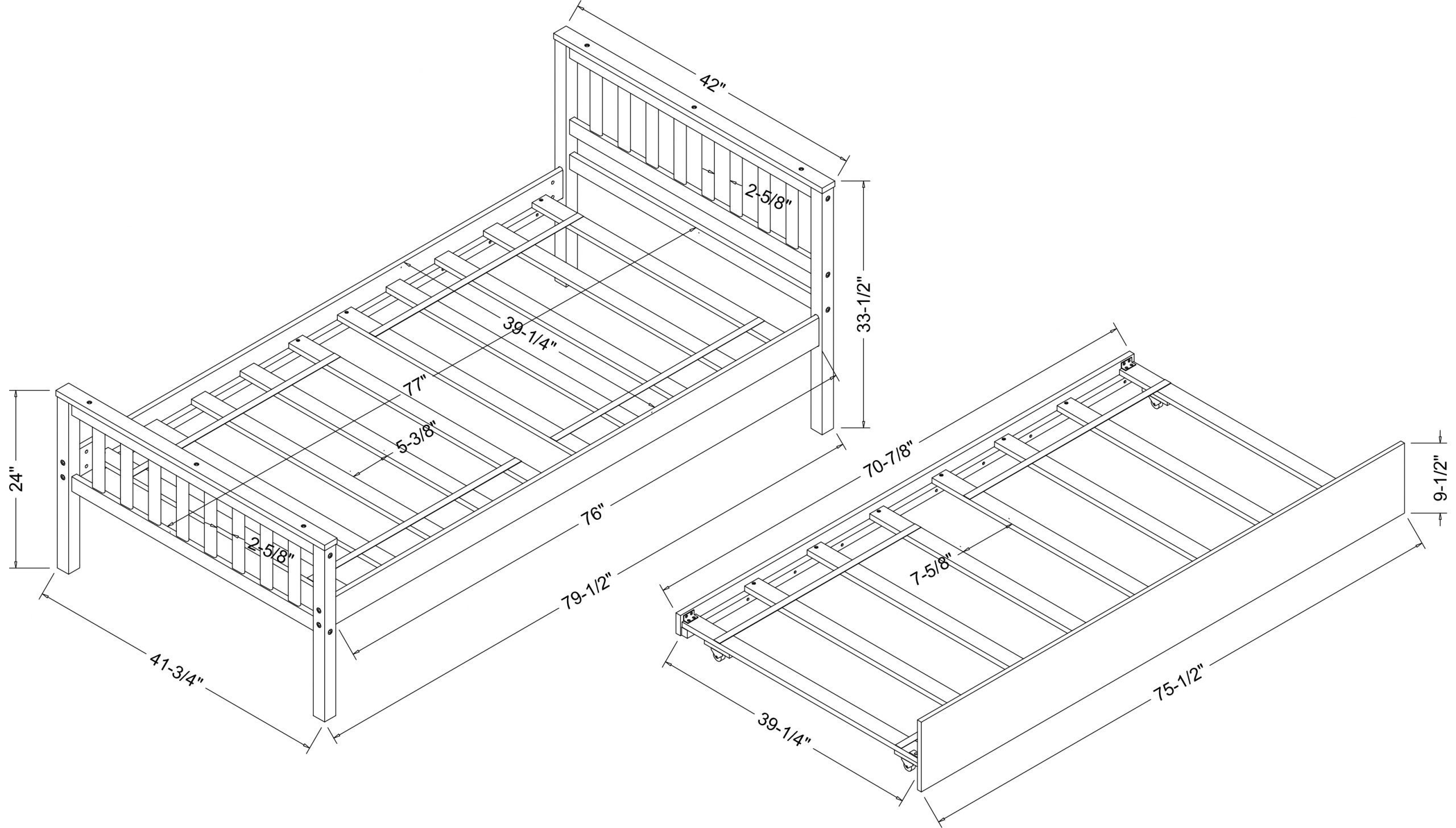 Twin Platform Bed With Trundle