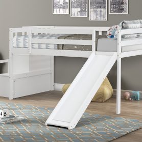 Loft Bed With Stair Case, Slide