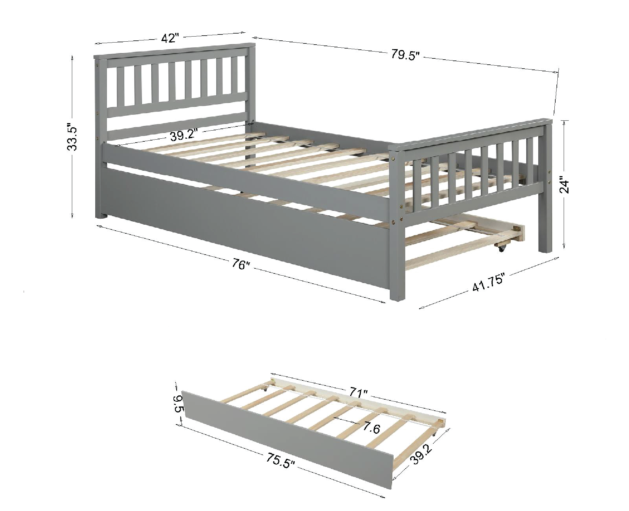 Twin Platform Bed With Trundle