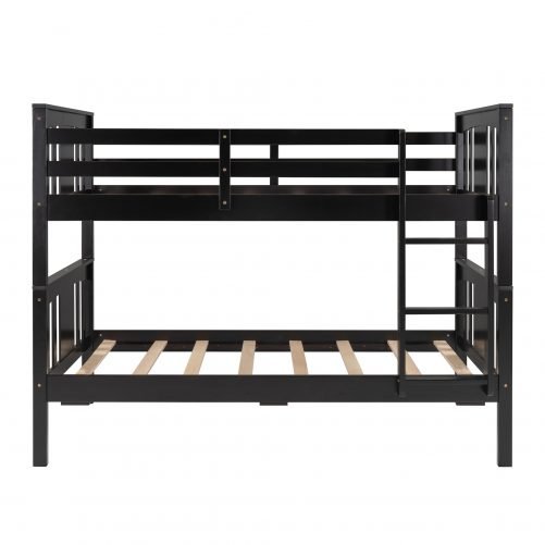 Twin Over Twin Bunk Bed With Ladder For Kids