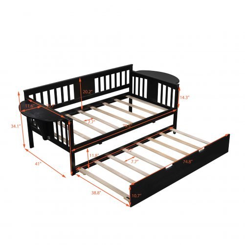 Twin Wooden Daybed With Trundle