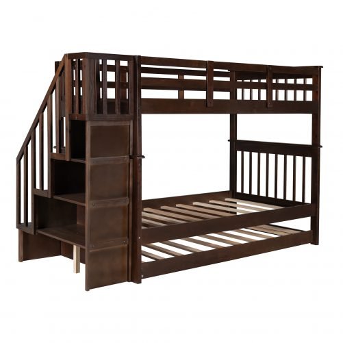 Stairway Twin-over-twin Bunk Bed With Twin Size Trundle
