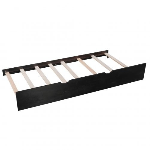 L-Shaped Platform Bed With Trundle And Drawers Linked With Built-in Desk,Twin Size