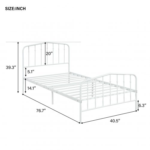 Platform Metal Bed, Twin Sizes
