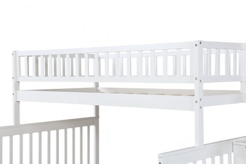 Twin Over Full Stairway Bunk Bed With Storage