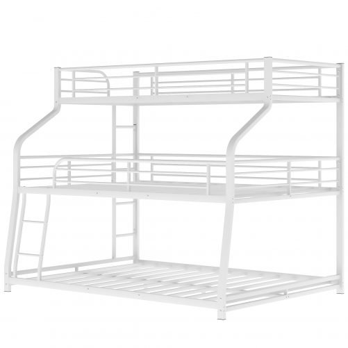 Twin Xl Full Queen Triple Bunk Bed With, Twin Over Queen Triple Bunk Bed