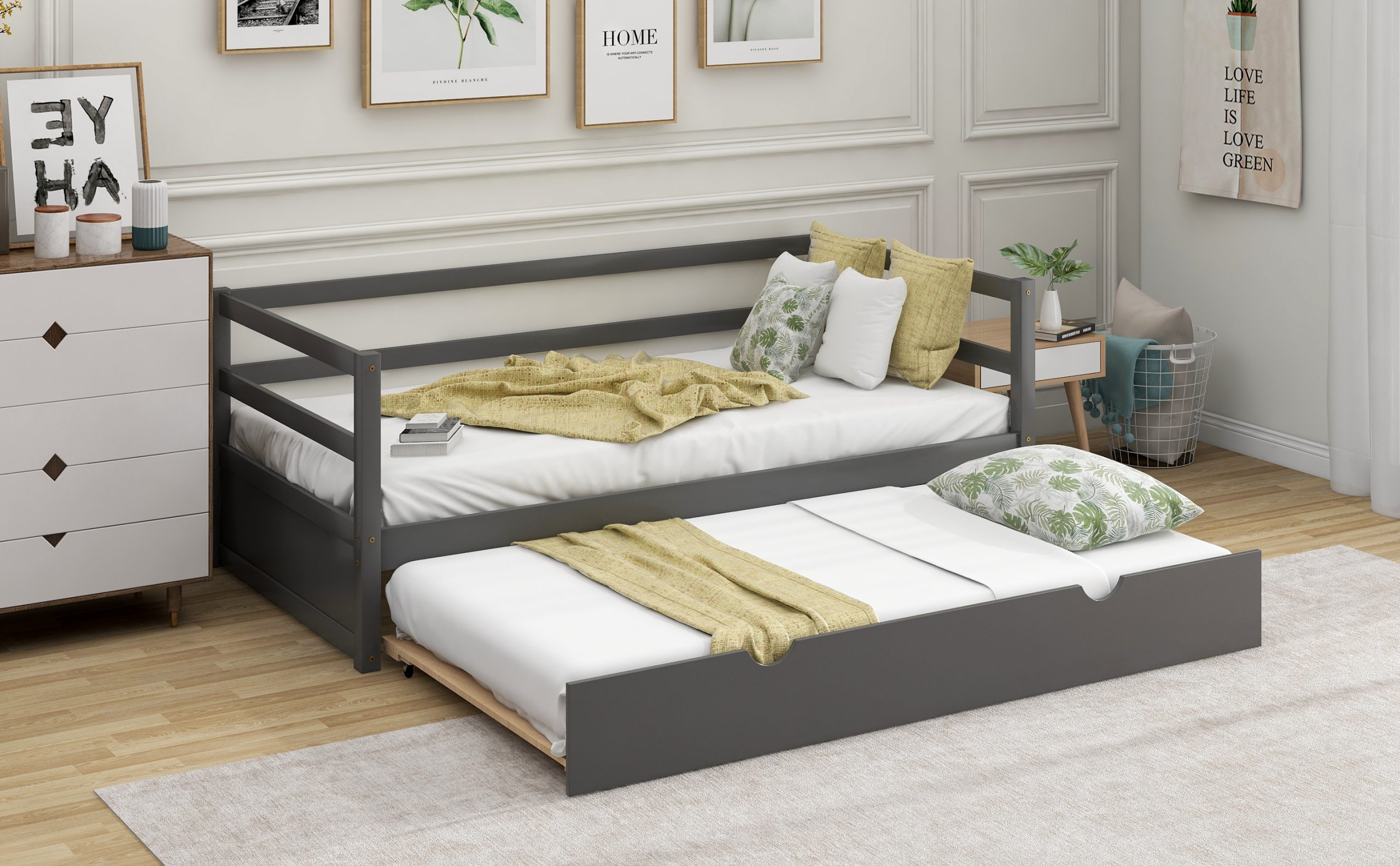 Modern Twin Size Daybed with Trundle