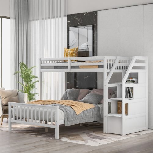 Twin Over Full Loft Bed With Storage