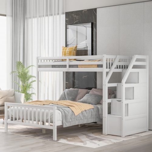 Twin Over Full Loft Bed With Storage