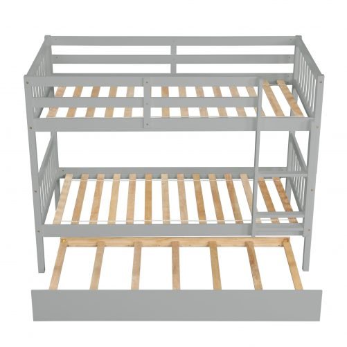 Solid Wood Twin Over Twin Bunk Beds With Trundle