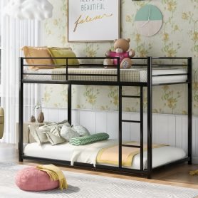 Metal Twin Over Twin Bunk Bed With Ladder