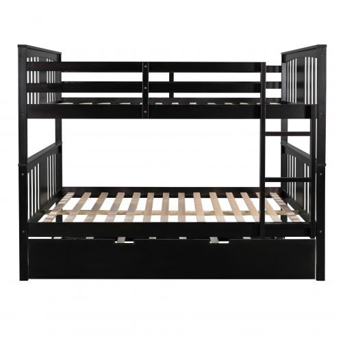 Full Over Full Bunk Bed With Twin Size Trundle And Ladder