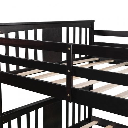 Full Over Full Bunk Bed With Ladder For Bedroom
