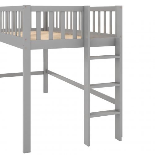 Twin Size Low Loft Beds With Ladder And Slide