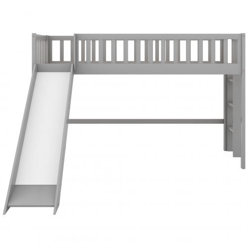 Twin Size Low Loft Beds With Ladder And Slide