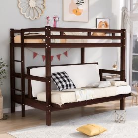 Twin Over Full Bunk Bed, Down Bed Can Be Converted Into Daybed