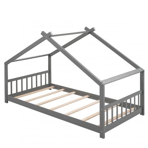 Twin Size House Wood Bed
