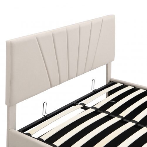 Full Size Upholstered Platform Bed with a Hydraulic Storage System