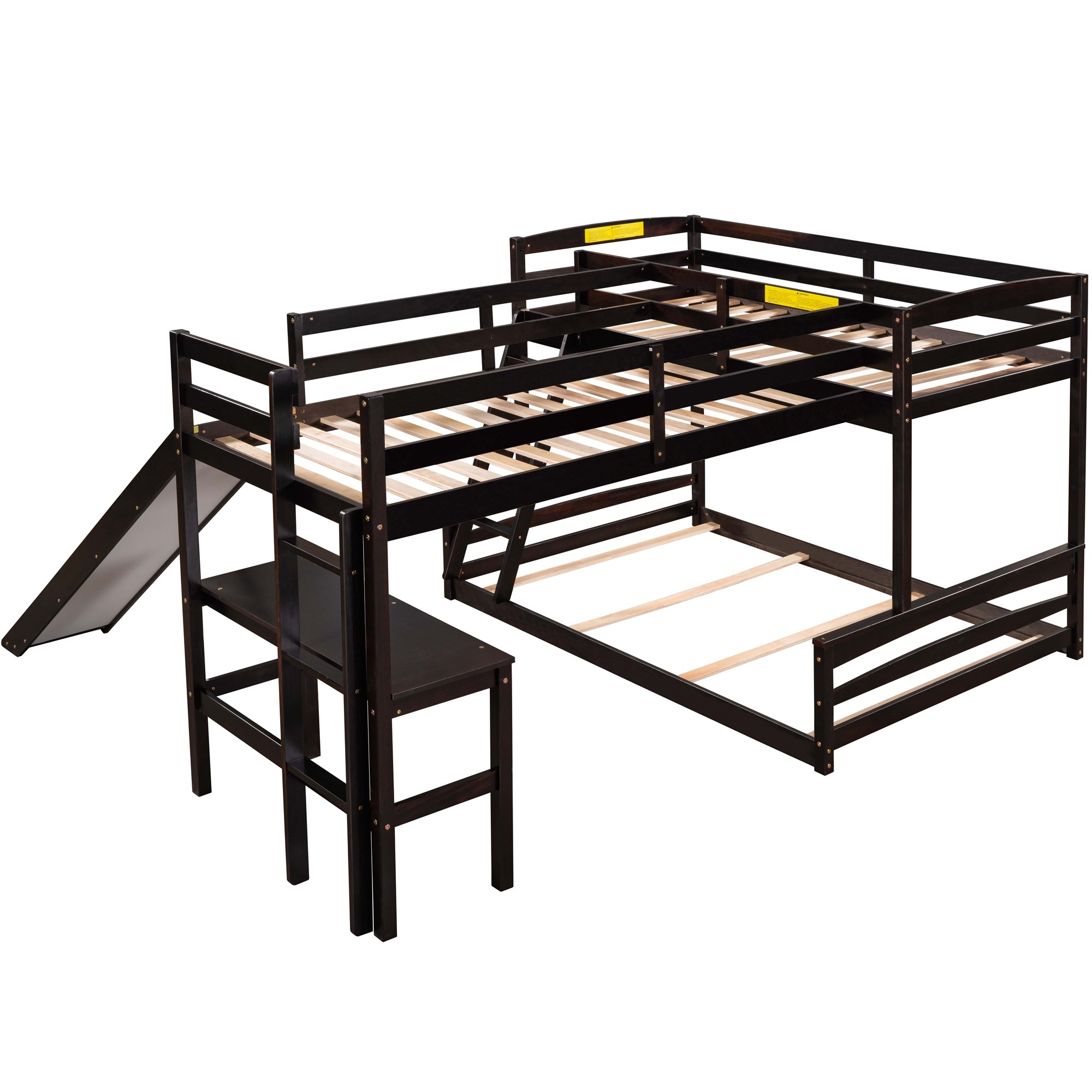 Twin over Full Metal Bunk Bed Multi-function High Sleeper Full-length Guardrail 