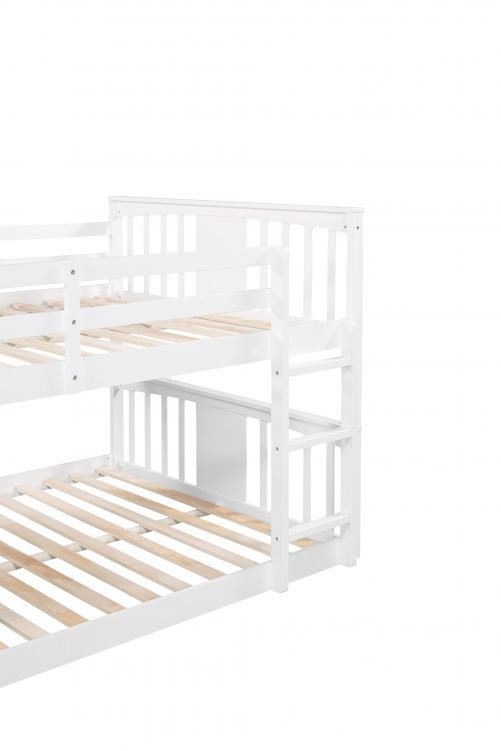 Wood Full Over Full  Bunk Bed With Ladder