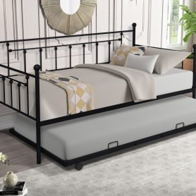 Metal Daybed With Trundle, Twin Size