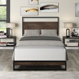 Metal Twin Bed Frame With Wood Slats