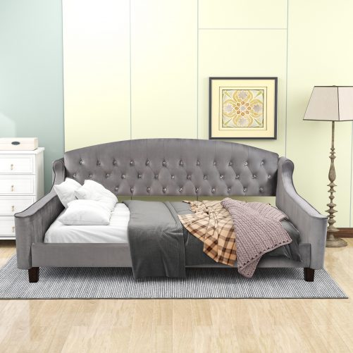 Modern Luxury Button Tufted Daybed, Full Size
