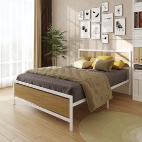 Full Size Platform Bedframe With Wood Boards