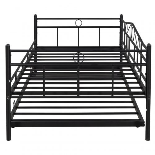 Twin Size Daybed With Trundle, Black