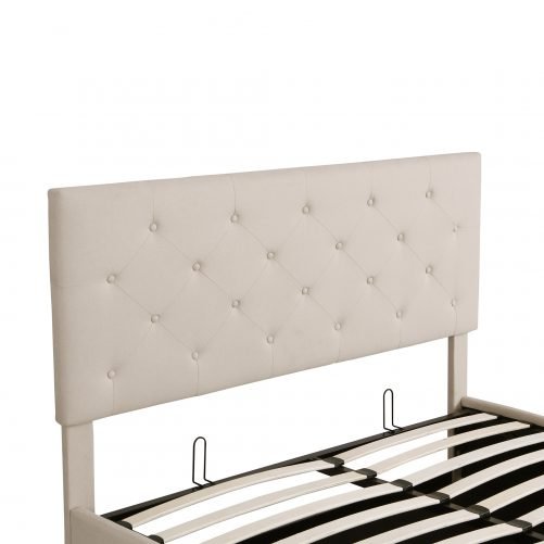 Upholstered Platform Bed With A Hydraulic Storage System, Queen Size
