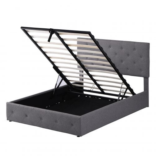 Upholstered Platform Bed With A Hydraulic Storage System, Full Size