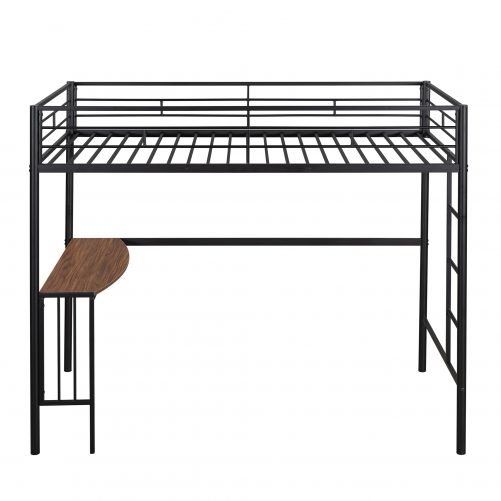 Twin Over Full Metal Bunk Bed With Desk, Ladder