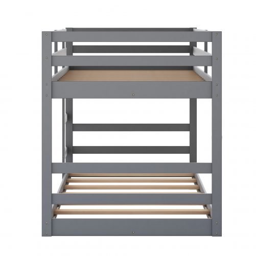 Low Twin Over Twin Bunk Bed With Ladder