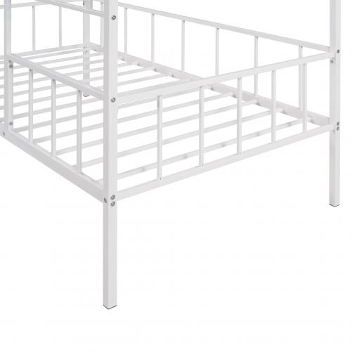 Metal House Bed Frame Twin Size with Slat Support, No Box Spring Needed