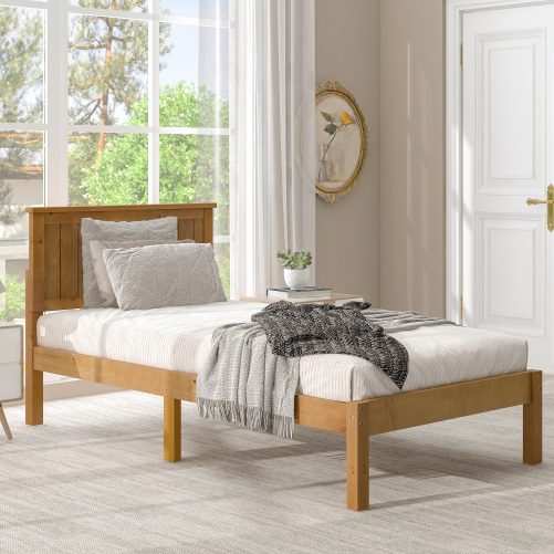 Twin Size Platform Bed With Headboard