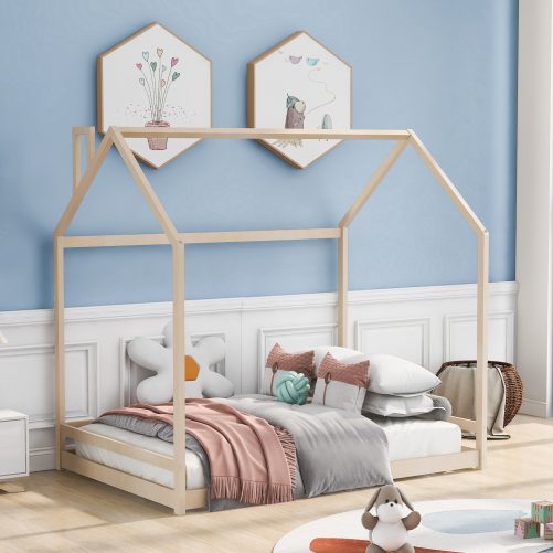 Full Size Wood House Bed