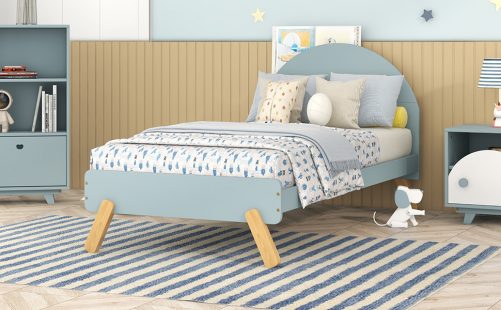 Twin Size Toddler Bed With Shelf Behind Headboard