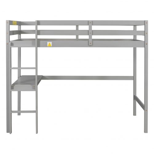 Twin Size Loft Bed With Built-in Desk