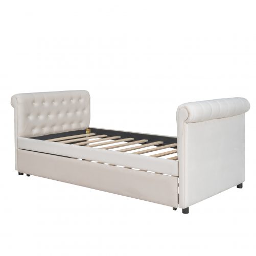 Twin Size Upholstered Daybed With Trundle