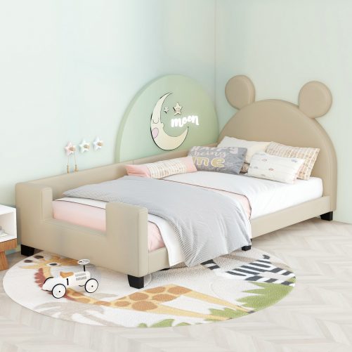 Twin Size Upholstered Daybed with Mickey Mouse Ears Headboard