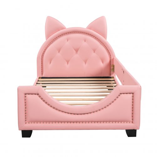 Twin Size Upholstered Daybed with Bunny Ears Headboard