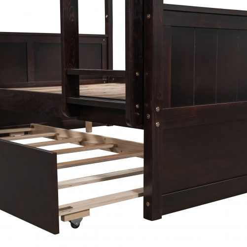Full Over Full Bunk Bed with Twin Size Trundle
