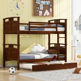 Separable Twin over Twin Bunk Bed With Twin Size Trundle