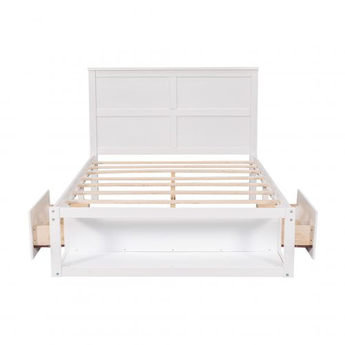 Full Size Platform Bed With Drawers And Shelf
