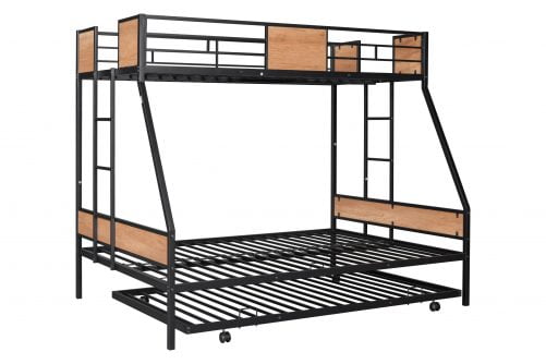 Metal Twin Over Full Bunk Bed With Trundle